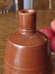 Antique Carmel Brown ~LANCERS WINE~Stoneware or Ceramic Bottle « SUPER NICE » 9.0&Prime;