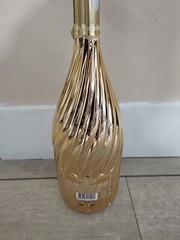 EMPTY Metallic Gold Craft Bottle GOLD SWIRL Champagne Holiday Decor TSARINE