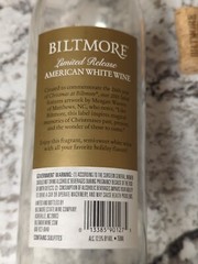 Biltmore Estate Christmas Wine Bottle EMPTY With Cork White Wine 12&Prime; 2011