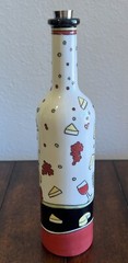 Benaya Wine Bottle Hand Crafted Porcelain & Enamel signed JP 06. Vintage Piece