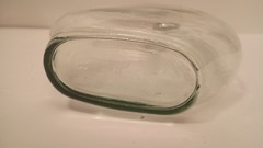 Vintage Clear Glass Round Bottle Collectible Decorative Container