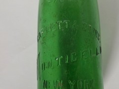 Antique Garrett & Co Green Glass Wine Bottle Monticello New York St Louis