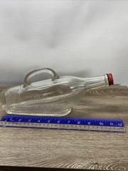 London Winery Glass Sideways Wine Bottle Boat Design -Vintage 1960&rsquo;s Red Cap