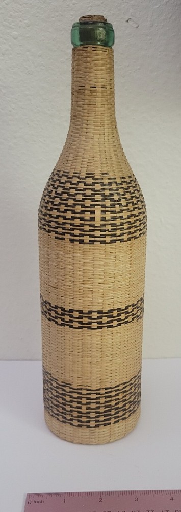Vintage Woven Wicker Wine Bottle