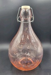 Vintage 10.5&Prime; Italian Jus De Fruits Pink Glass Wine Bottle Casadis Milano