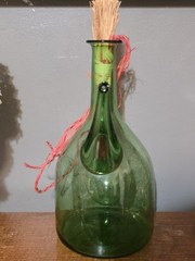 Vintage Green Glass Wine Bottle Decatur With Ice Chamber