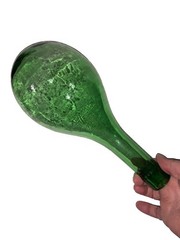 Vtg Wine Bottle Decanter Vino D Italia Italy Round Bottom Green Glass Bordeaux