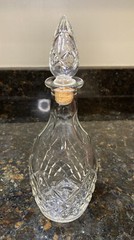 Vintage Diamond Cut Glass Decanter London Winery Limited EMPTY Clear Glass