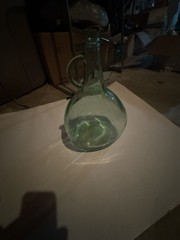Vintage Almaden Vineyards Green Glass Round Handled Wine Jug Decanter