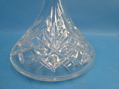 Quality Heavy Wine Captains Decanter with Stopper Clear Pressed Glass Decorative