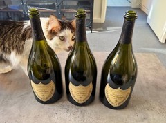 3x Dom Pérignon Millesime Champagne Vintage 2012 1.5L empty bottle
