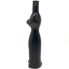 Happy Cat Matte Black Wine Bottle Mosel Reisling Empty Bottle
