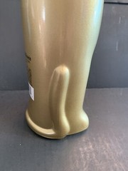 Happy Cat Shaped Mosel Riesling Gold Wine Bottle Decanter Collectible Vase 2017