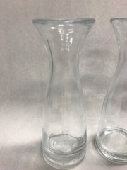 6 pc Vintage clear glass restaurant wedding flower vase Made ITALY small 7 in