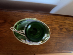 Vtg 1977 Bolla Valpolicella 1L Green Glass Wine Bottle Wicker/Raffia Wrapped