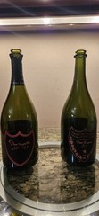 Two Dom Perognon Champagne Empty Bottles – Lady Gaga and 2006 Rose
