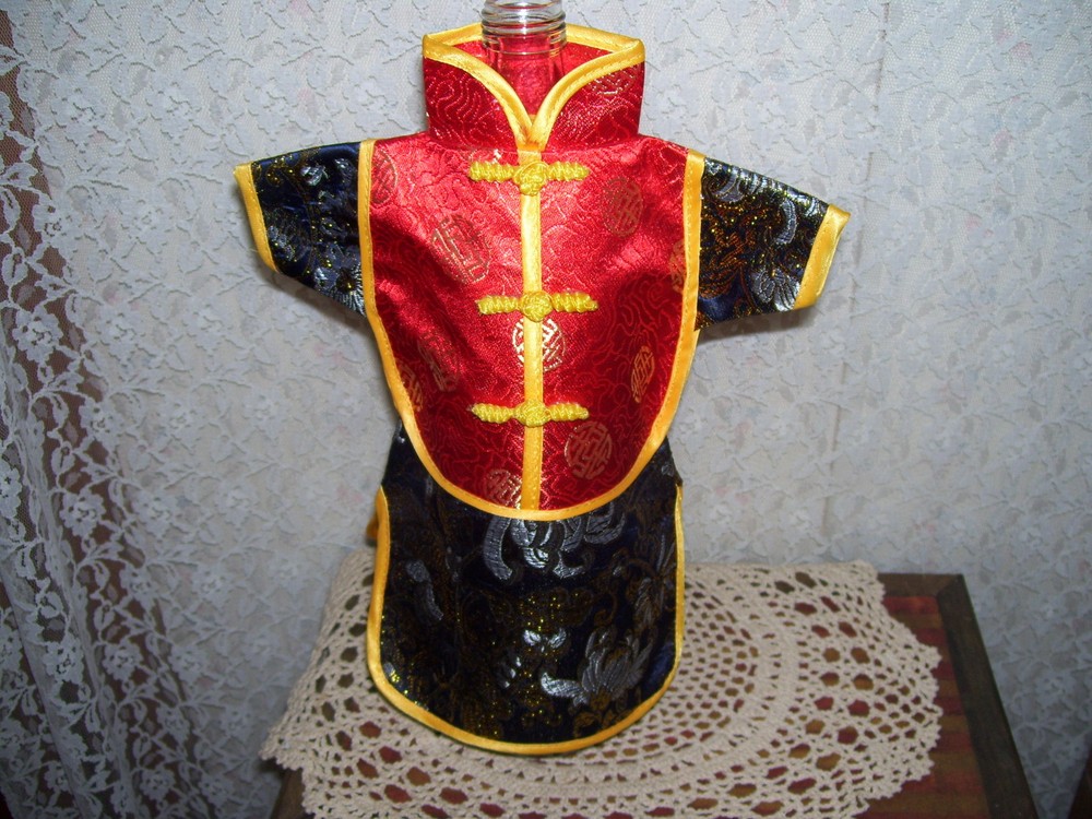 Vintage Kimona Oriental Wine Bottle Cover