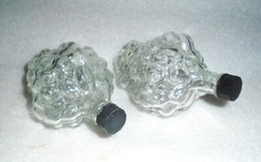 50% OFF Vtg Pair of Grape Cluster Shaped Clear Glass Wine Bottle Made In Turkey