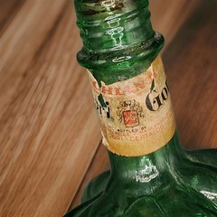 Mid-Century Italian Chianti Grape Bottle | Emerald Green Glass