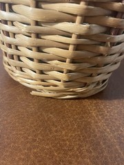 Vintage V. Levante Spanish wicker covered green glass demijohn bottle See Pics