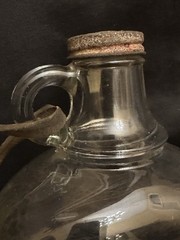Vintage Owens Illinois Glass Wine Jug Strap Cap PA Seal Grapes Half Gal