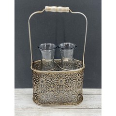 Vintage Half Liter Glass Decanter Carafes Wine/Milk Bottles Jugs In Carrier