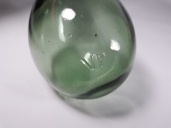 Antique VP Hand Blown Wine Bottle Torpedo Round Bottom Green Glass Early 1900&rsquo;s