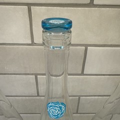 3 Cote Des Roses Empty Wine Bottles Pink & Blue Tops Rose Bottom Collectible 13&Prime;