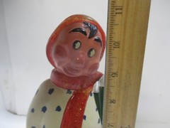 Vintage Painted Glass Skier Figurine Italian Wine Bottle – Empty