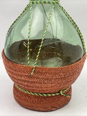 ⭐ Vtg 1971 Chianti Italian Green Glass 47” Wine Bottle Decanter Mid Century ⭐