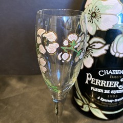 1.5L 1995 Perrier Jouet Brut Fleur de Champagne Empty Bottle W/ 4 Glasses