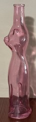Vtg. Mosel Reisling Pink Glass Happy Cat Wine Bottle
