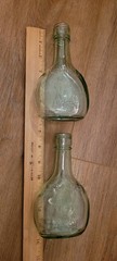 Almaden Pony – 6&Prime; Vintage Green Bottles – Set of 2