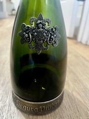 2 Segura Viudas Brut Reserva Heredad Cava Champagne Wine Bottle with Pewter Base
