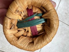 RARE Vintage 1961 Bertolli CHIANTI Rattan Wrap Red & Green Rand Loop (Empty)
