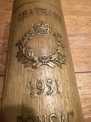 CHATEAUX PONSAC, CHATEAUX SANRENAY 19&Prime; Wood Wine Shop SIGN 1950