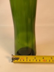 Asymmetrical Dark Green 750ml Empty Wine Bottle 12&Prime; Vintage Hourglass Shape EUC