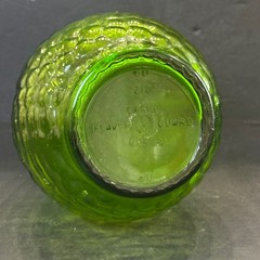 Vintage Carlo Rossi Green Glass Wine Bottle Flavor Guard Grape Cluster Embossed