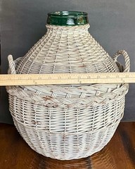 Vtg VIRESA CARBOY Bottle Wicker 5-Gal. Glass Demijohn 16½ » Jug 10½ lb Wine Beer