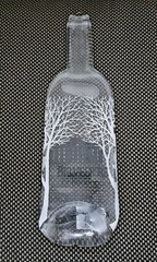 Flat Clear Glass Wine Belvedere Bottle | Pressed / Melted | Wall Art