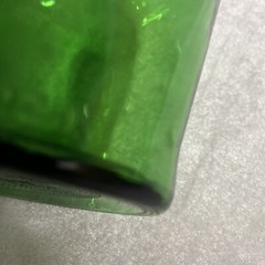 Vintage Green Glass Wine Decanter Jug Bottle With Handle Screw Top Lid 1.5 Liter