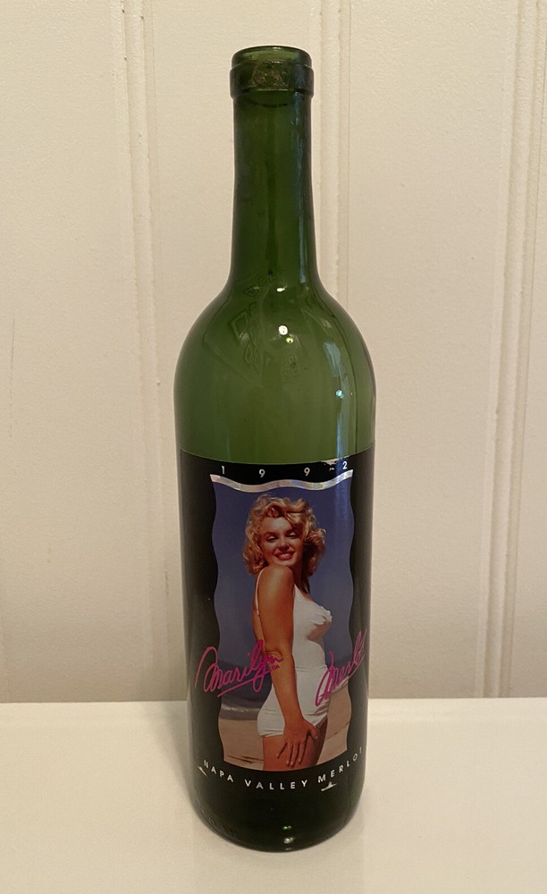 SEXY Swimsuit Marilyn Monroe 1992 Merlot Wine Bottle EMPTY Napa Valley