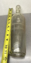 Antique Vintage French Glass Wine Bottle Etched J. Mottet & Co