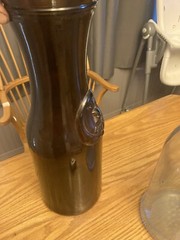 vin litre french glass carafes huge 18 1/4 inch aqua and brown 150 or 85 per