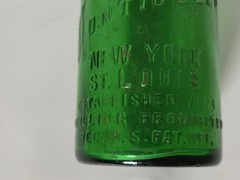 Antique Garrett & Co Green Glass Wine Bottle Monticello New York St Louis