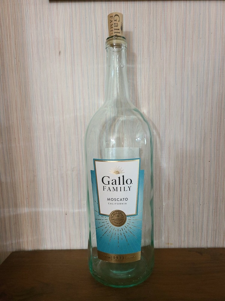 Gallo Family EMPTY Wine Bottle Moscato 1.5L With Cork