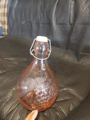 pink Milano Vaseline glass decanter Jus De Fruits
