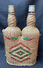 Vintage Double Wicker-Wrapped Wine Bottles Demijohn (Empty Bottles)