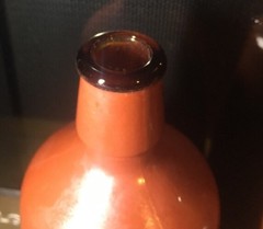 VTG J.M. DA FONSECA PORTUGAL BROWN GREEN GLASS WINE BOTTLE PAINTED INTERNATIONAL