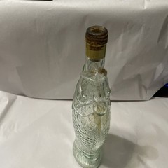 VINTAGE 13”FISH Sculptured Shaped Light Green Glass Wine Bottle Empty Pescevino